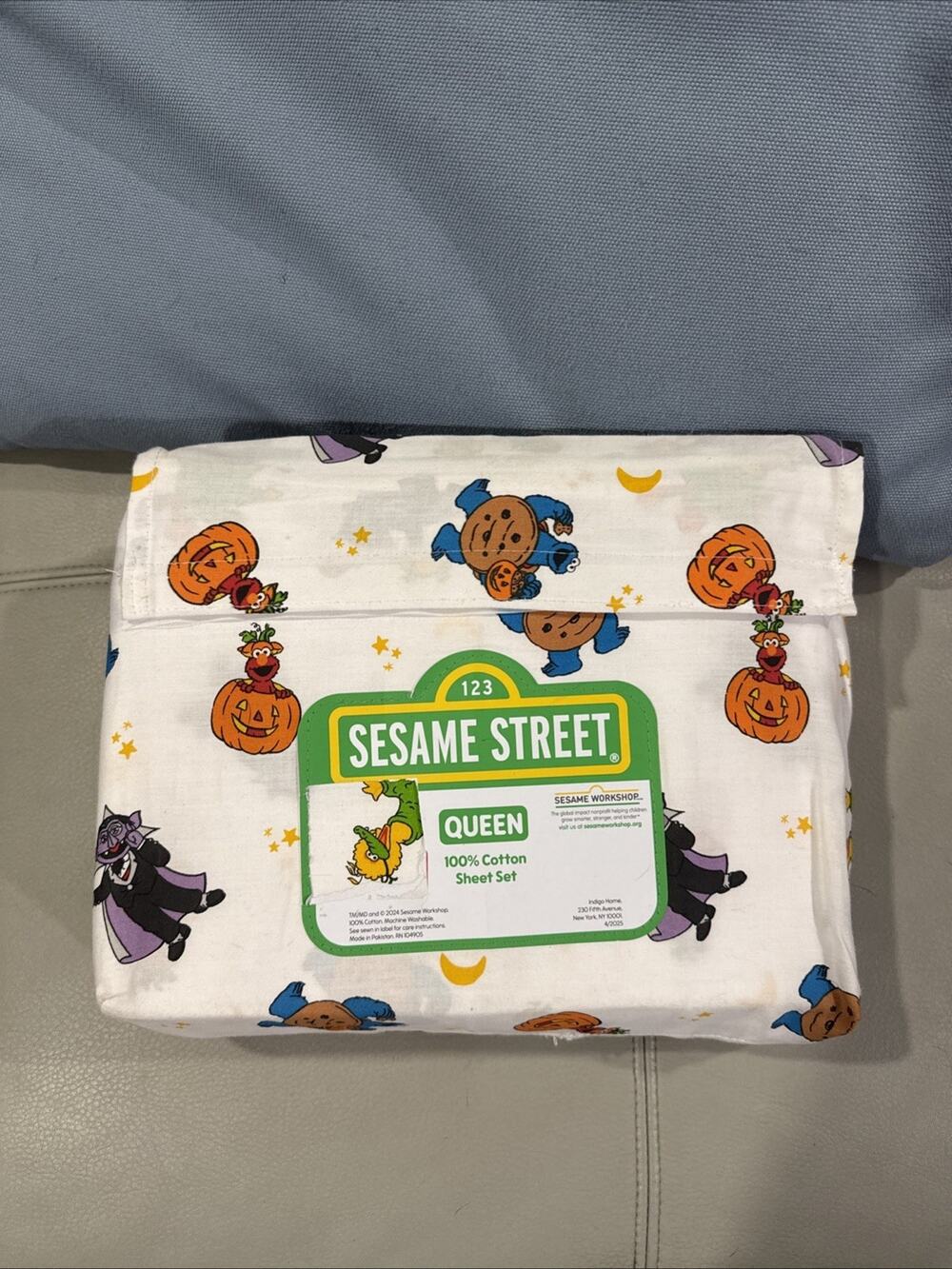 Sesame Street Halloween Bed Sheets Set Queen The Count Cookie Monster Big Bird